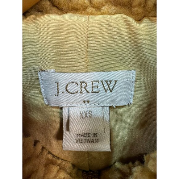 J. Crew Womens Sherpa Fleece Vest XXS Tan Cozy Outerwear - Picture 2 of 10